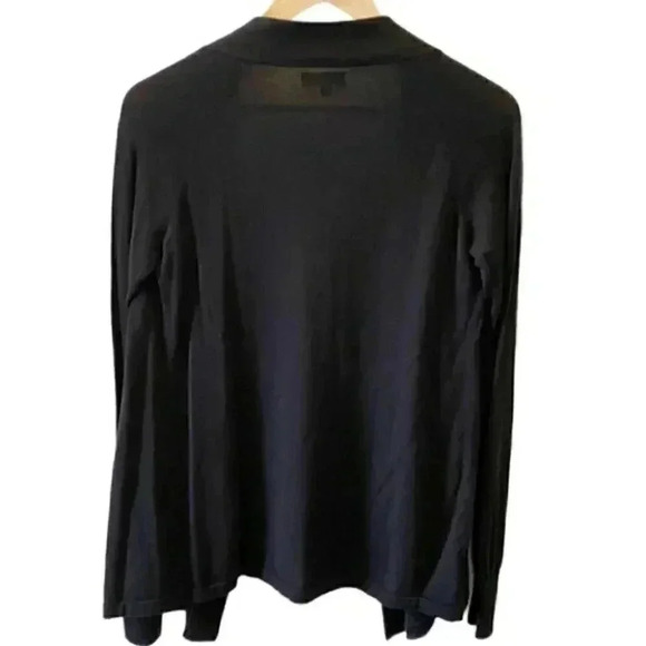 Express Cardigan Open Front Lightweight Draped Cotton Sweater Black Size Small - Picture 3 of 15